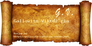 Gallovits Viktória névjegykártya